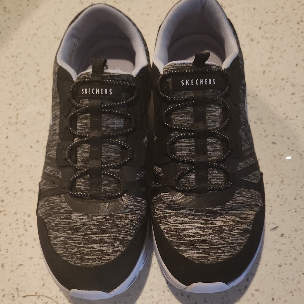 Skechers Glide Srep  Charcoal and Black Athletic Shoes